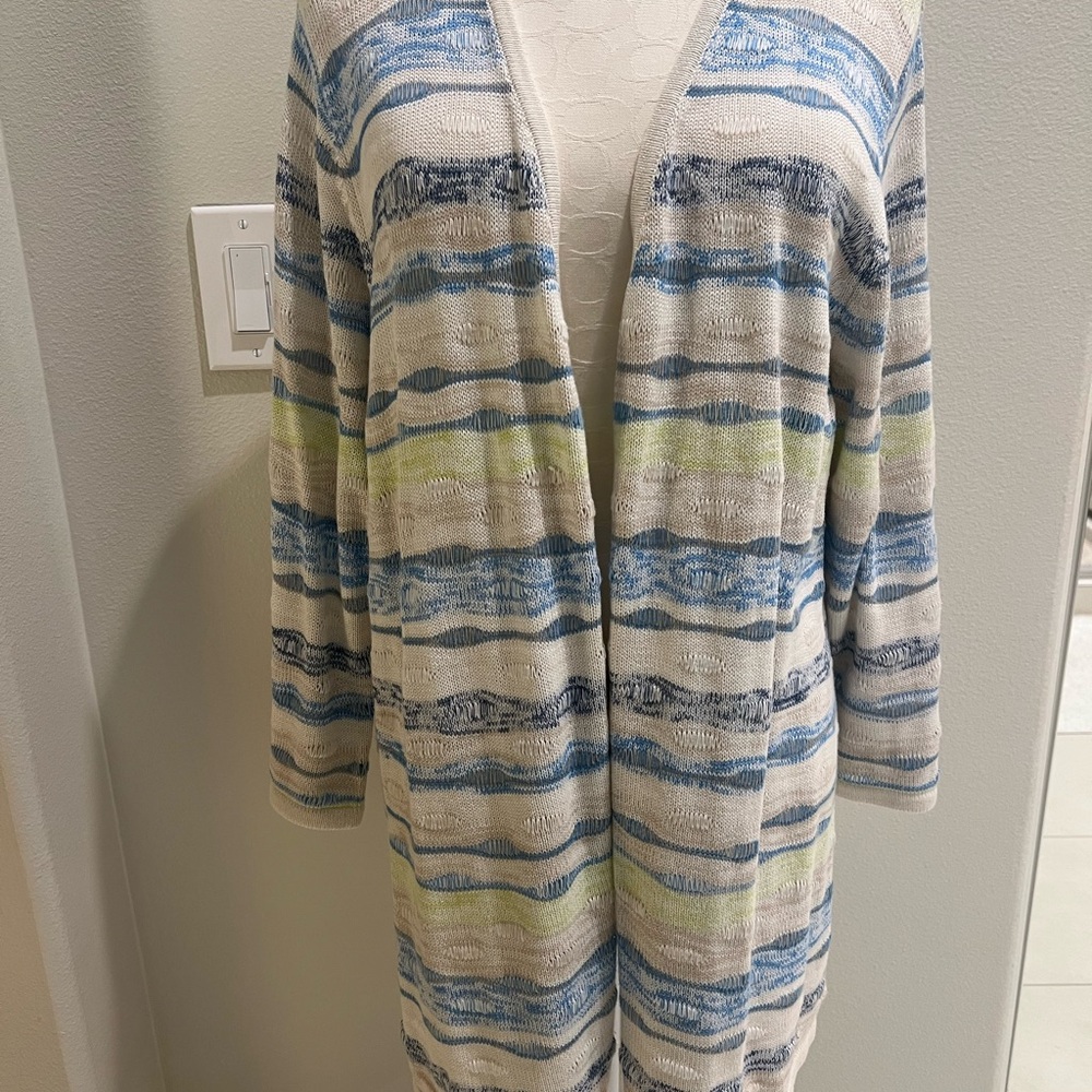 Striped Open Cardigan